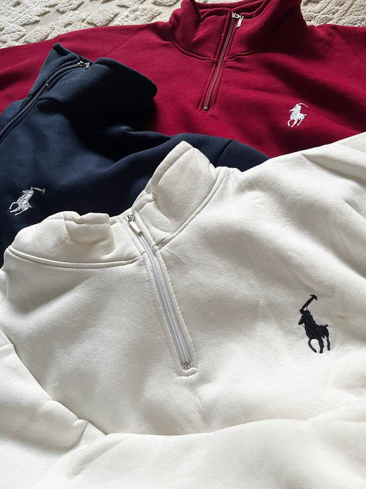 Polo shirt with half zipper