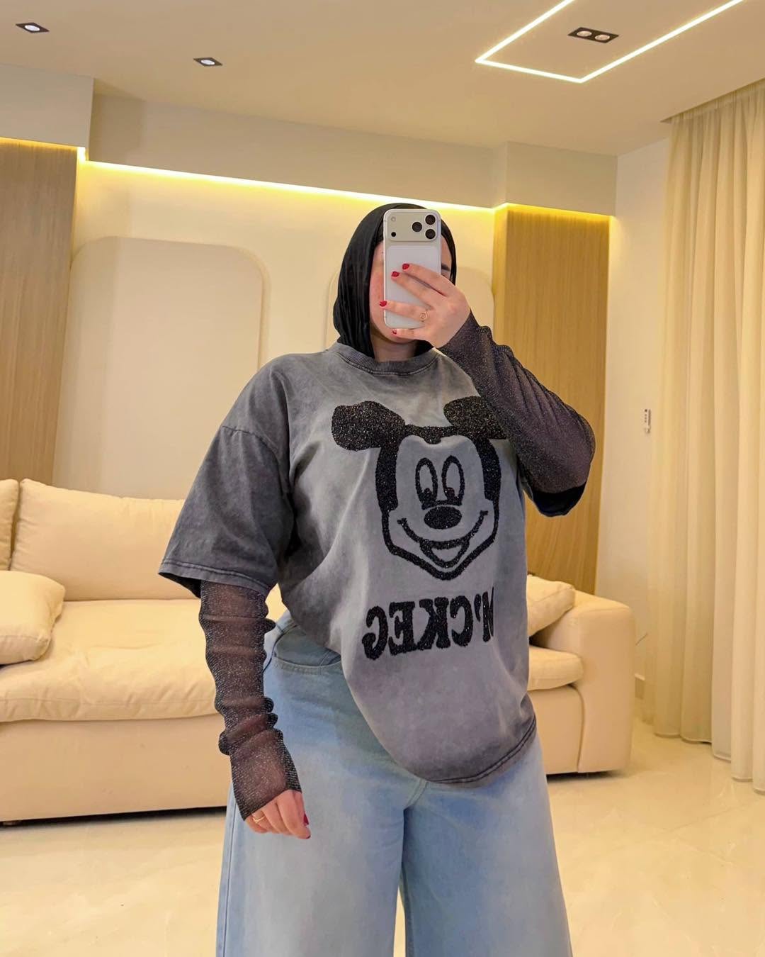 Mickey Glitter Oversized Tee