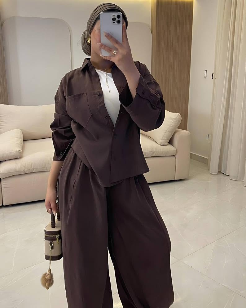 Linen Co-ord Set – Brown