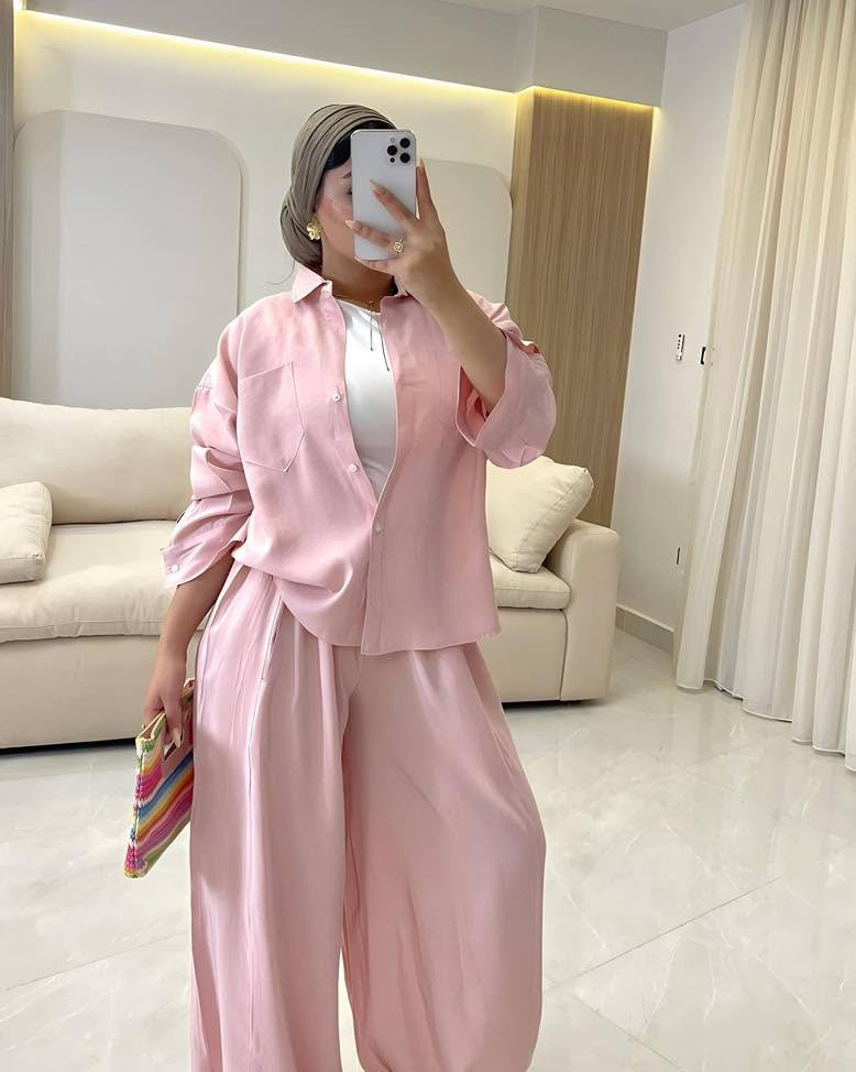 Linen Co-ord Set – Pink