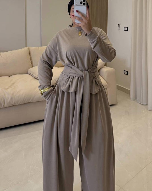Belted Wide-Leg Co-ord Set