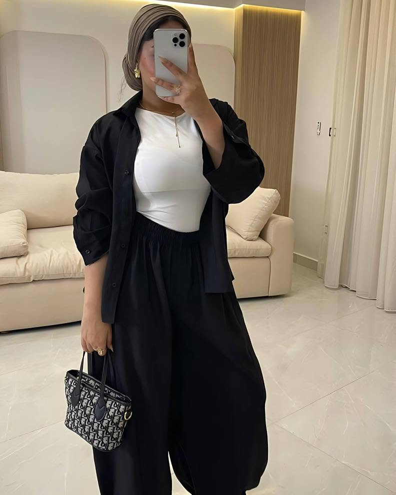 Linen Co-ord Set – Black