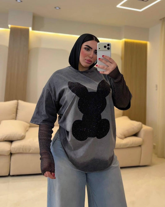 Mickey Glitter Oversized Tee