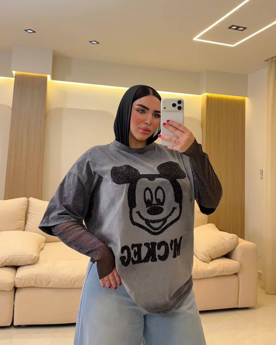 Mickey Glitter Oversized Tee