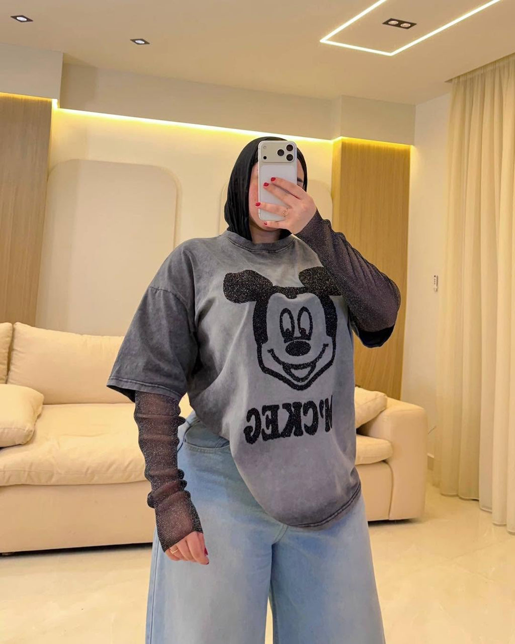 Mickey Glitter Oversized Tee