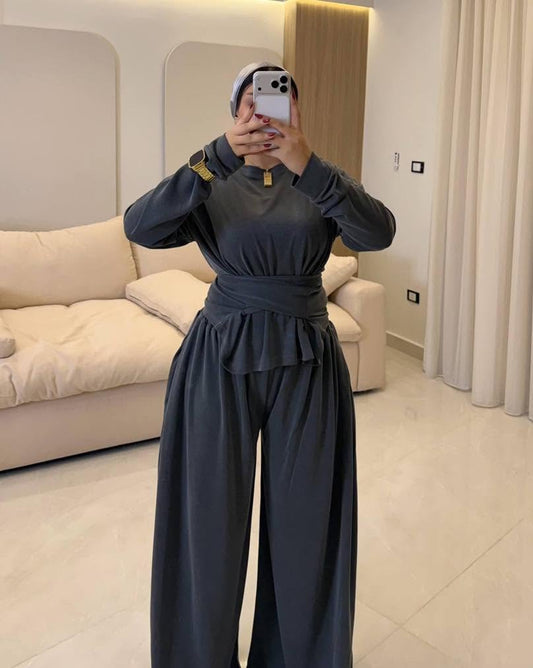 Belted Wide-Leg Co-ord Set