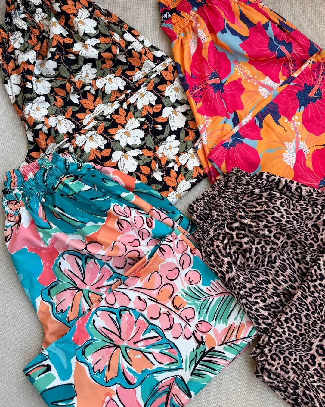 Tropical Wide-Leg Pants