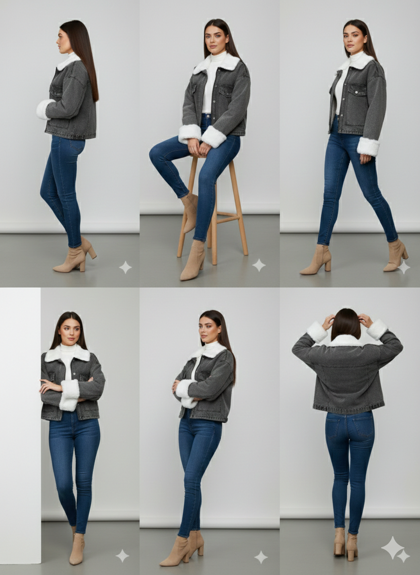fur denim jacket