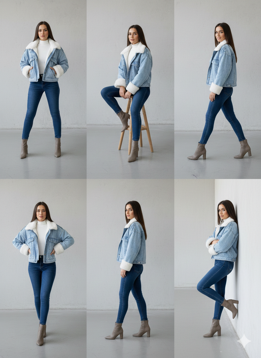 fur denim jacket